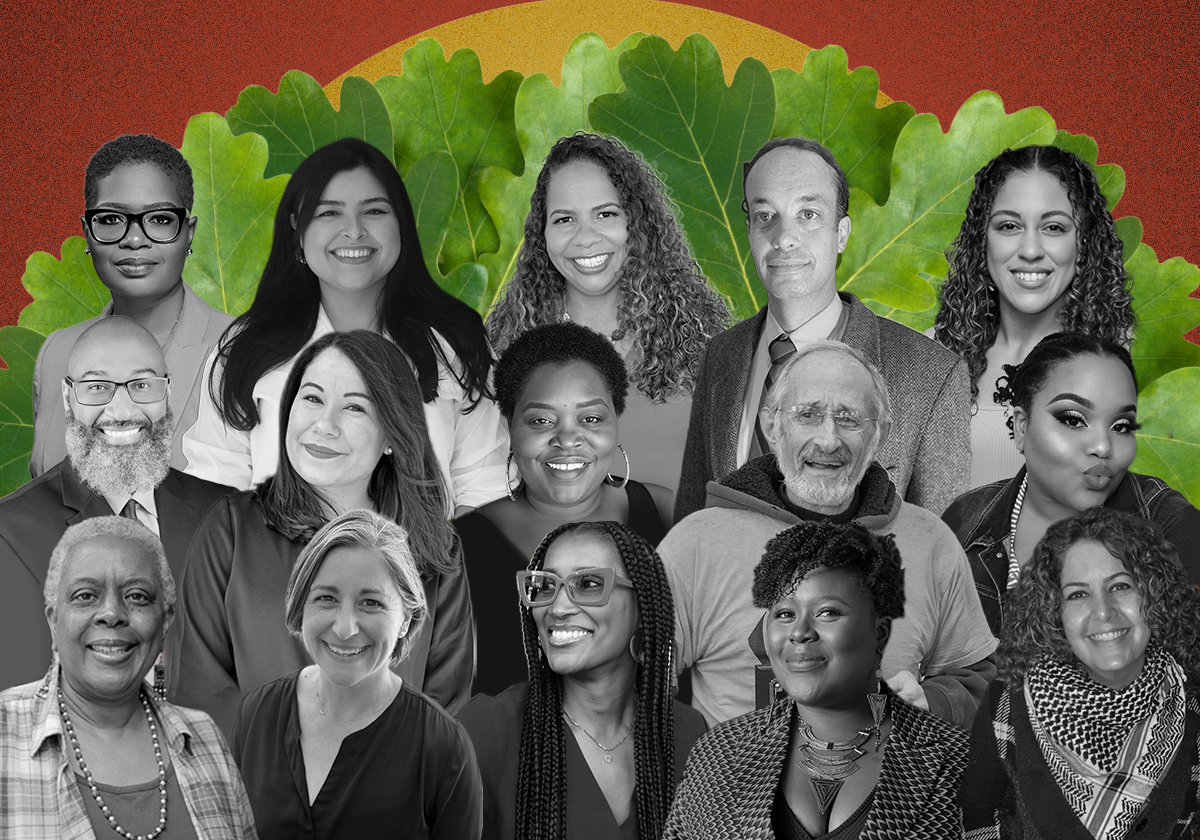 Graphic with 15 people in Black and White 