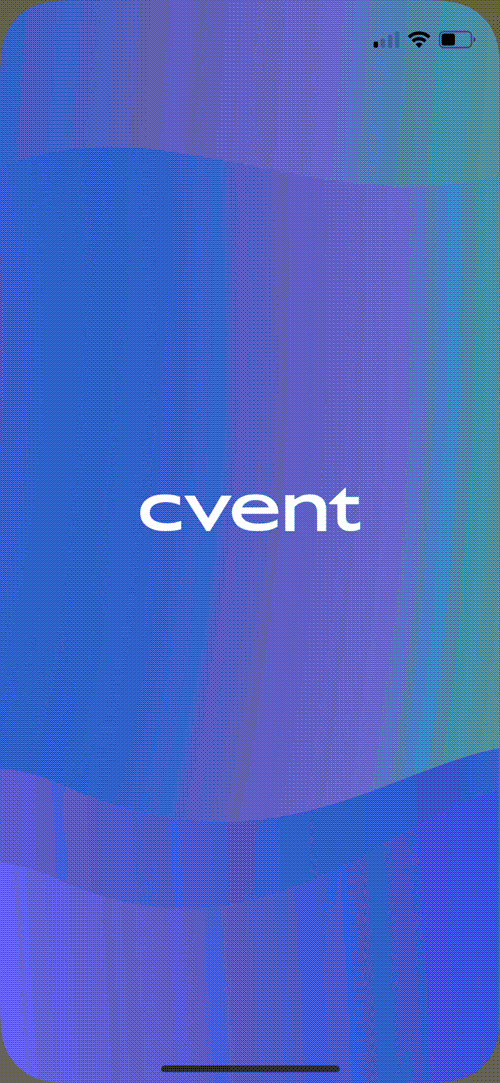 Animated gif demonstrating loading the event and logging into the app.