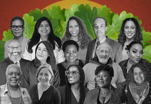 Graphic with 15 people in Black and White 