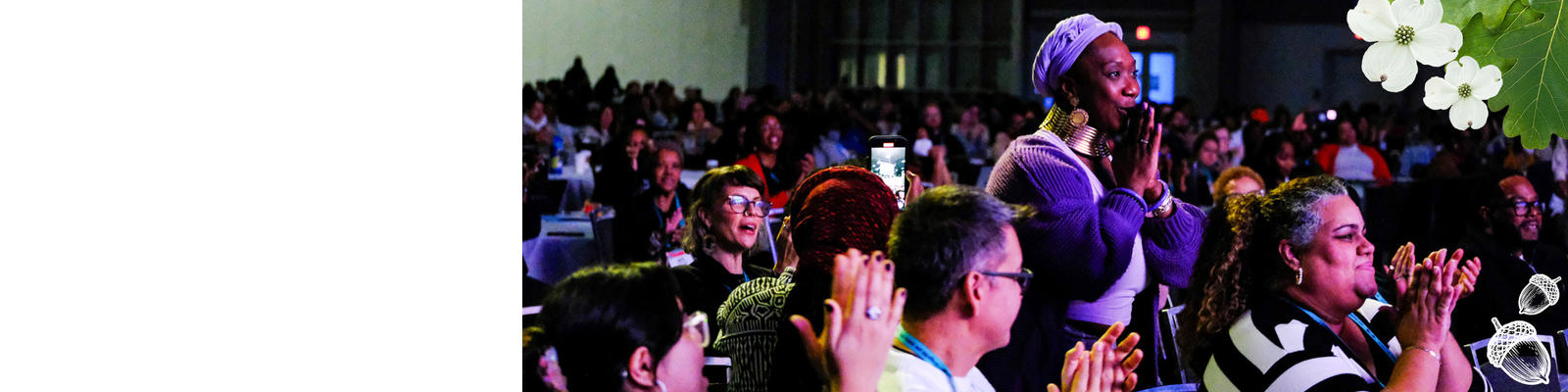 People applauding from audience.